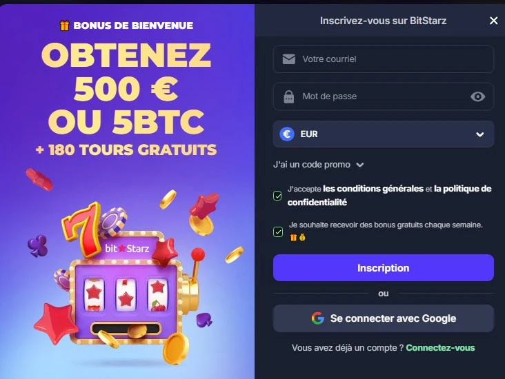 bitstarz casino sinscrire